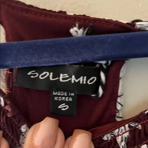 Solemio Burgundy Floral Mini Dress - Picture 2 of 3